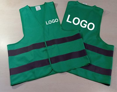 Сигнальний робочий жилет, зелений, з логотипом на спині та грудях, розмір M SV-Log-BC-green-M фото