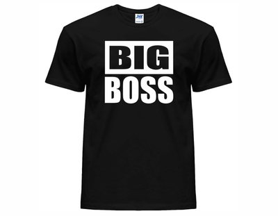 Футболка чоловіча бавовняна з принтом BIG BOSS, чорний, розмір S f-b Big Boss s фото